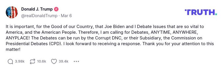 Post image from Donald Trump