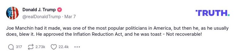 Post preview from Donald Trump