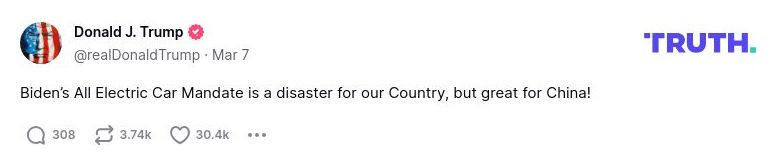 Post preview from Donald Trump