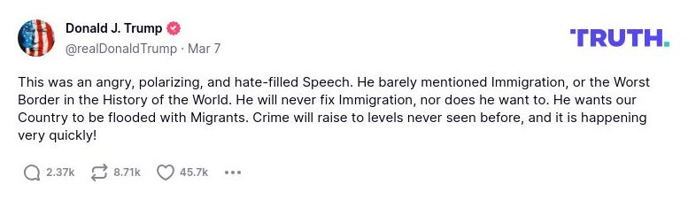 Post preview from Donald Trump