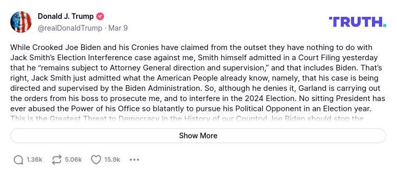 Post image from Donald Trump