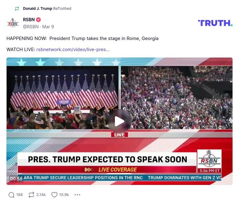 Post image from Donald Trump