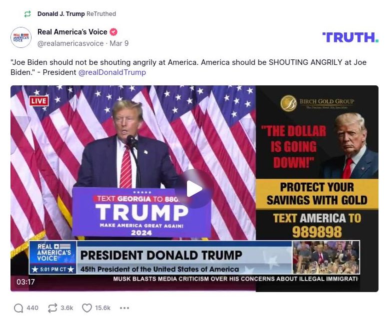 Post image from Donald Trump