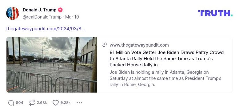 Post image from Donald Trump