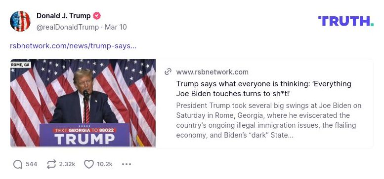 Post image from Donald Trump