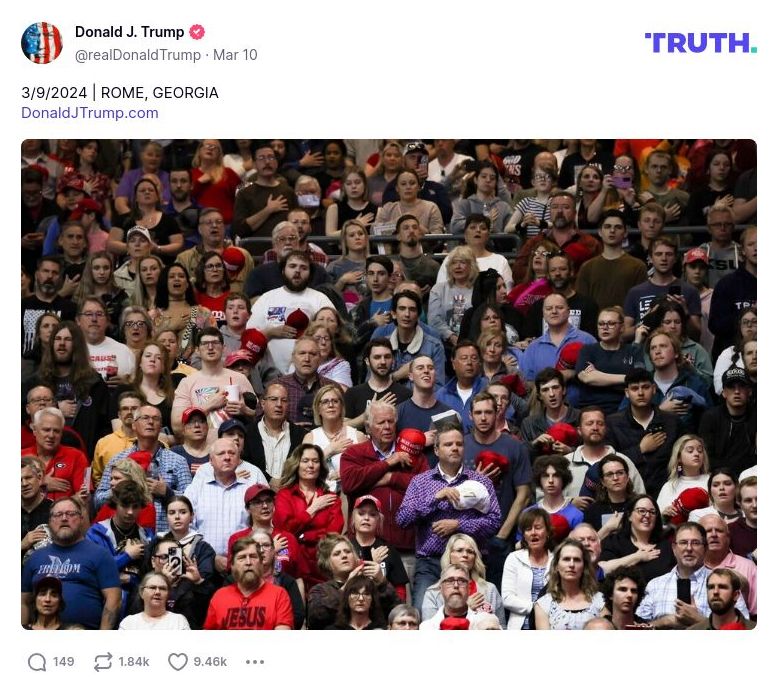 Post image from Donald Trump