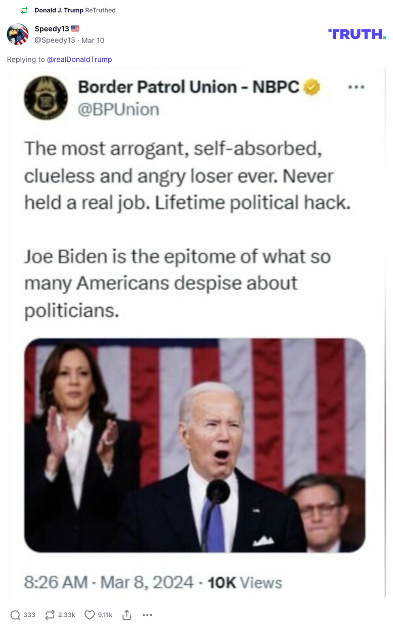 Post image from Donald Trump