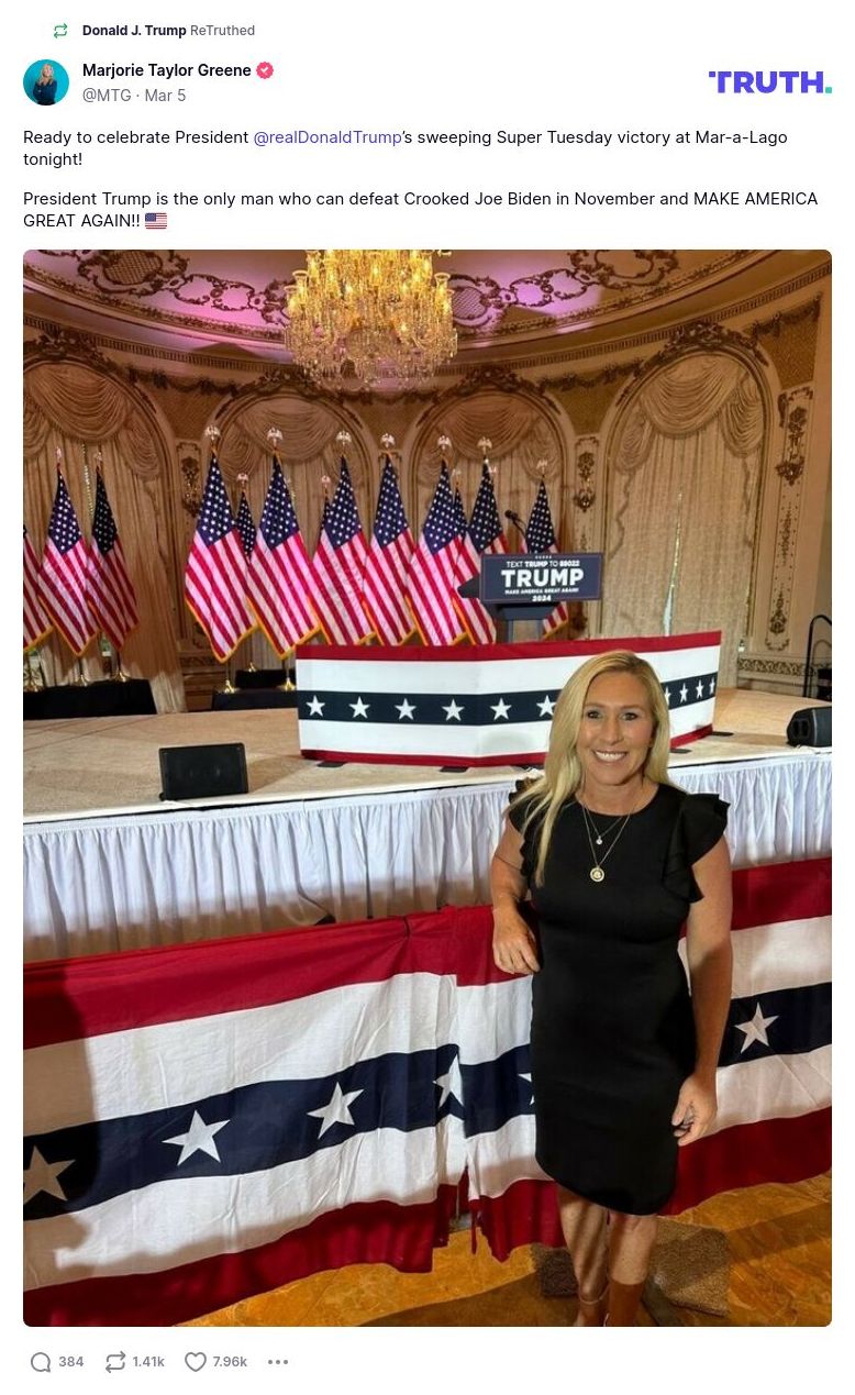 Post image from Donald Trump