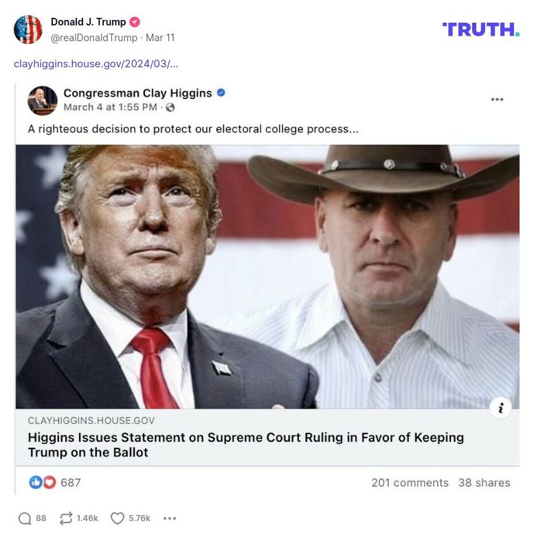 Post image from Donald Trump