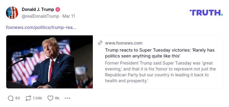 Post image from Donald Trump