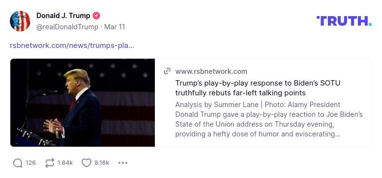 Post image from Donald Trump