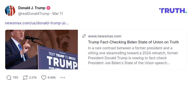 Post image from Donald Trump