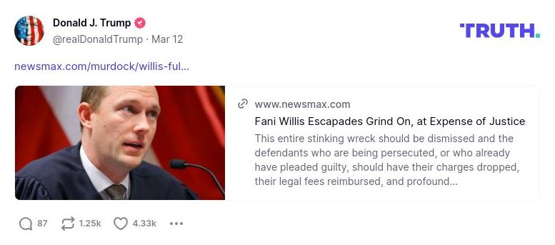 Post image from Donald Trump