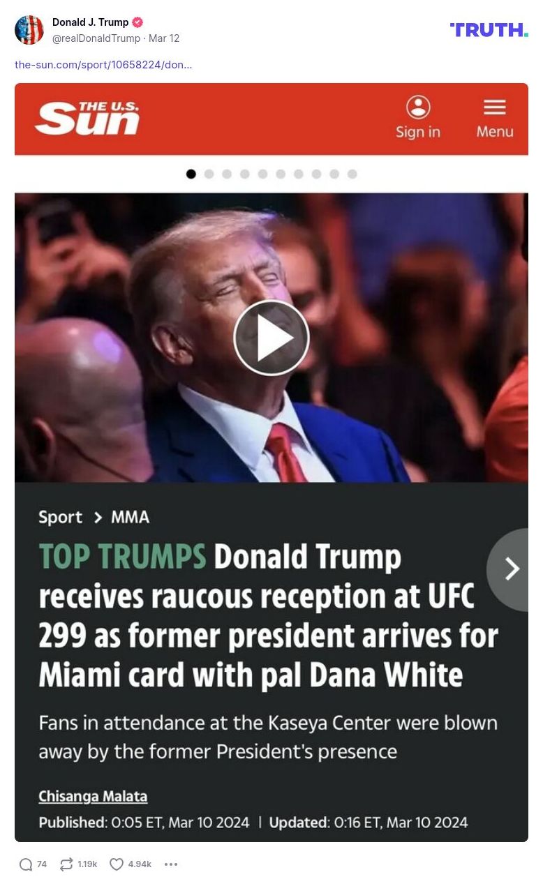 Post image from Donald Trump