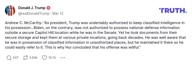 Post image from Donald Trump