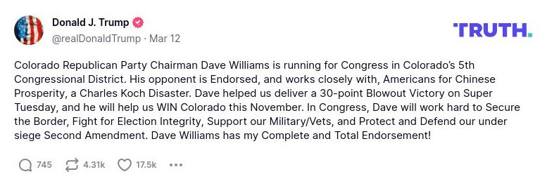 Post image from Donald Trump