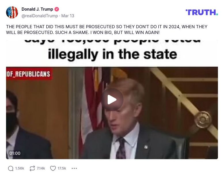 Post image from Donald Trump