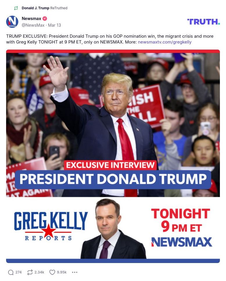 Post image from Donald Trump