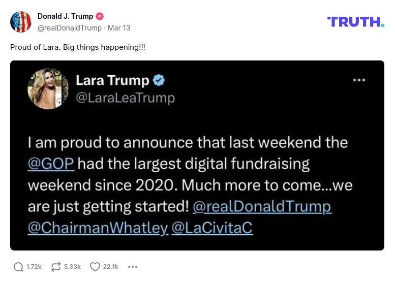 Post image from Donald Trump