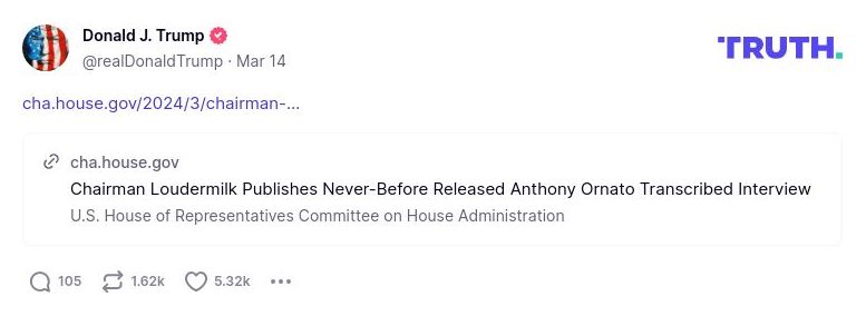 Post image from Donald Trump