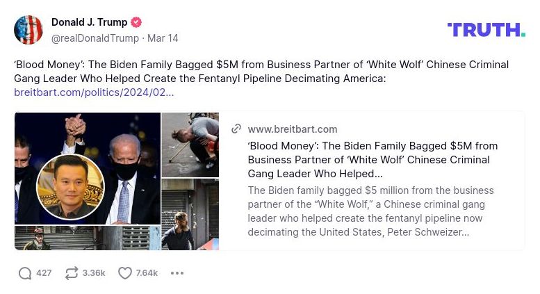 Post image from Donald Trump