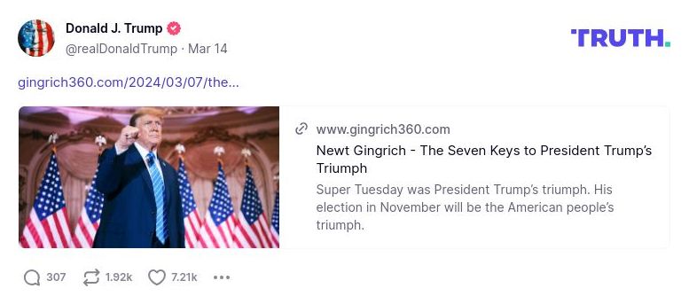 Post image from Donald Trump