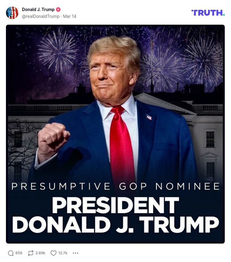 Post image from Donald Trump