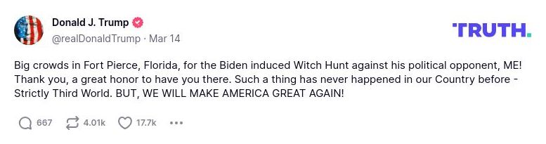 Post image from Donald Trump