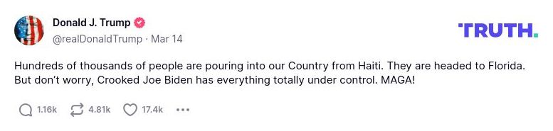 Post image from Donald Trump