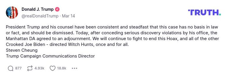 Post image from Donald Trump