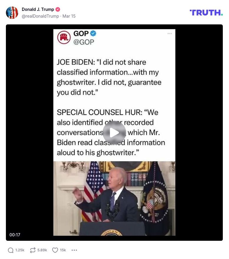 Post image from Donald Trump