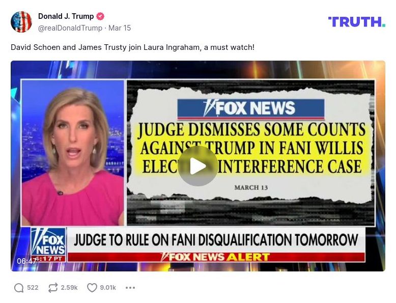 Post image from Donald Trump