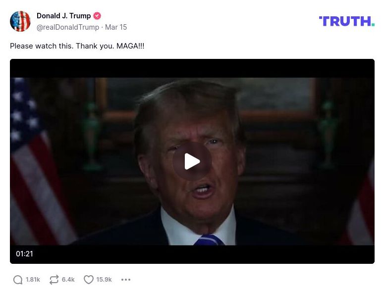 Post image from Donald Trump