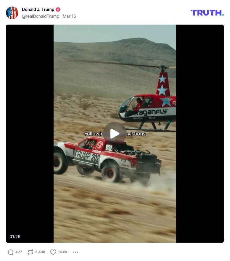 Post image from Donald Trump