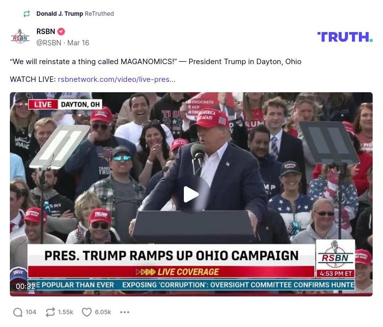 Post image from Donald Trump