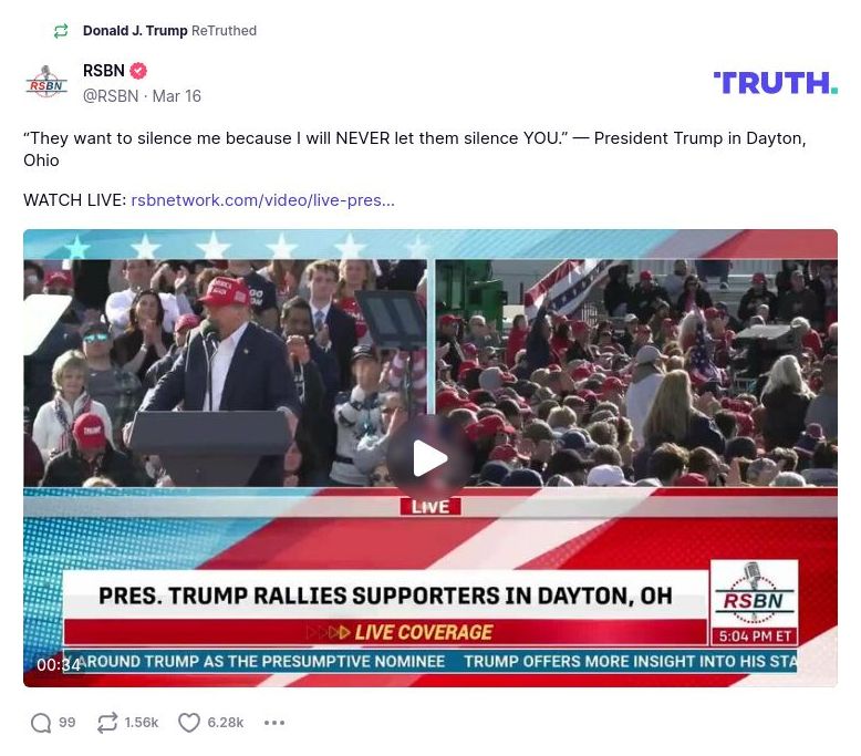 Post image from Donald Trump