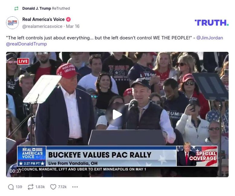 Post image from Donald Trump