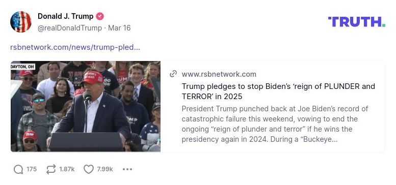 Post image from Donald Trump