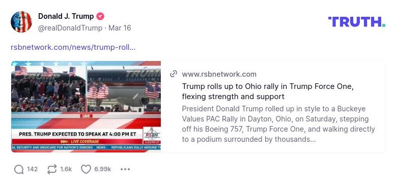 Post image from Donald Trump