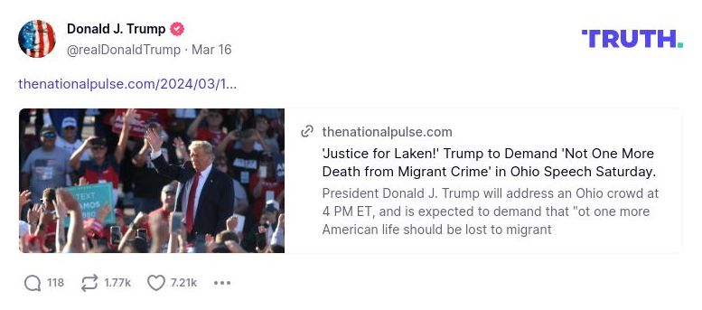 Post image from Donald Trump