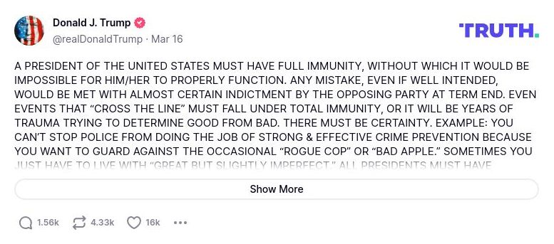 Post image from Donald Trump