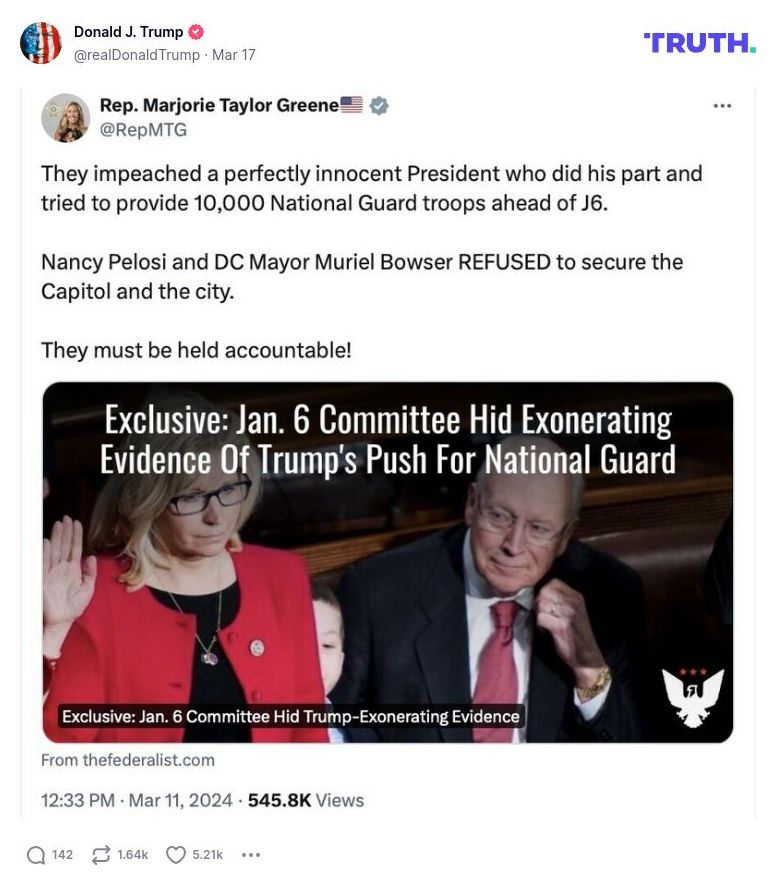 Post image from Donald Trump