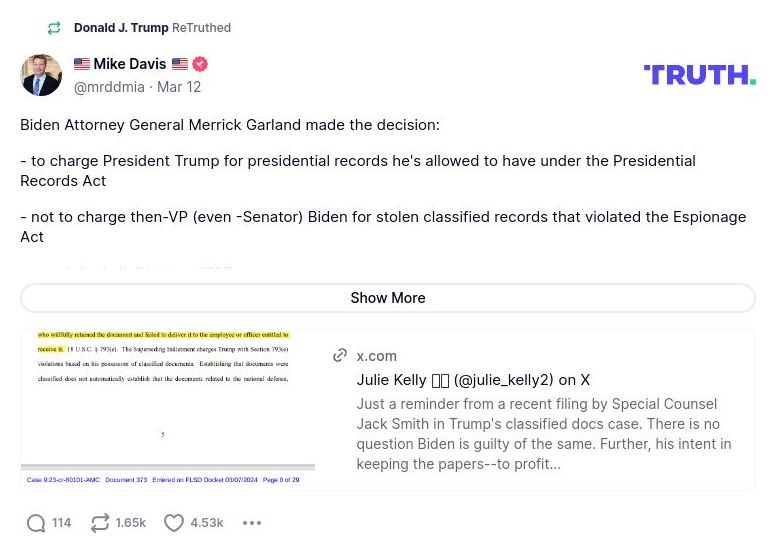 Post image from Donald Trump