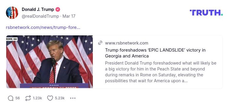 Post image from Donald Trump