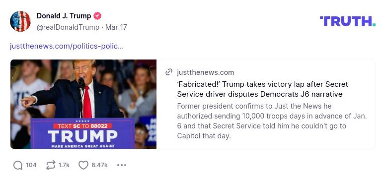 Post image from Donald Trump