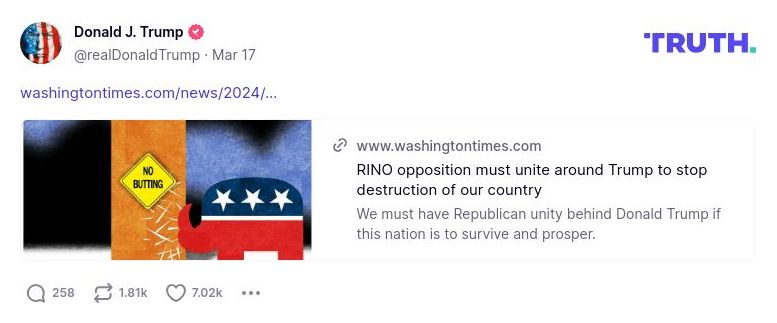 Post image from Donald Trump