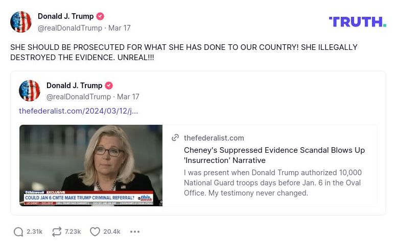 Post image from Donald Trump