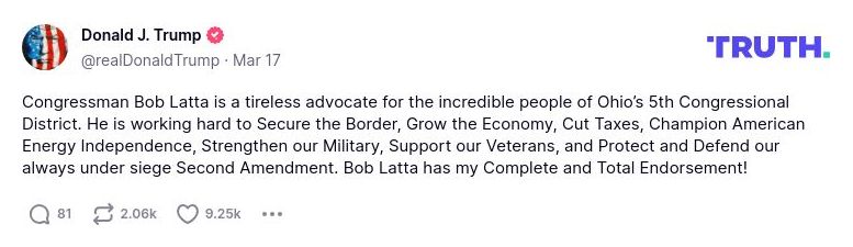 Post image from Donald Trump