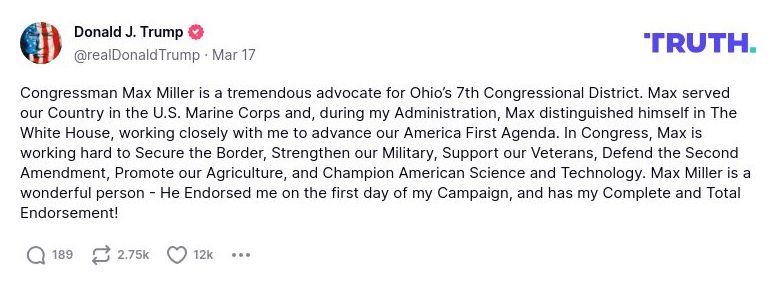 Post image from Donald Trump