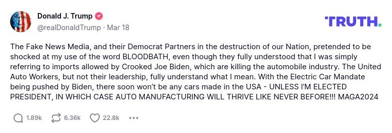 Post image from Donald Trump